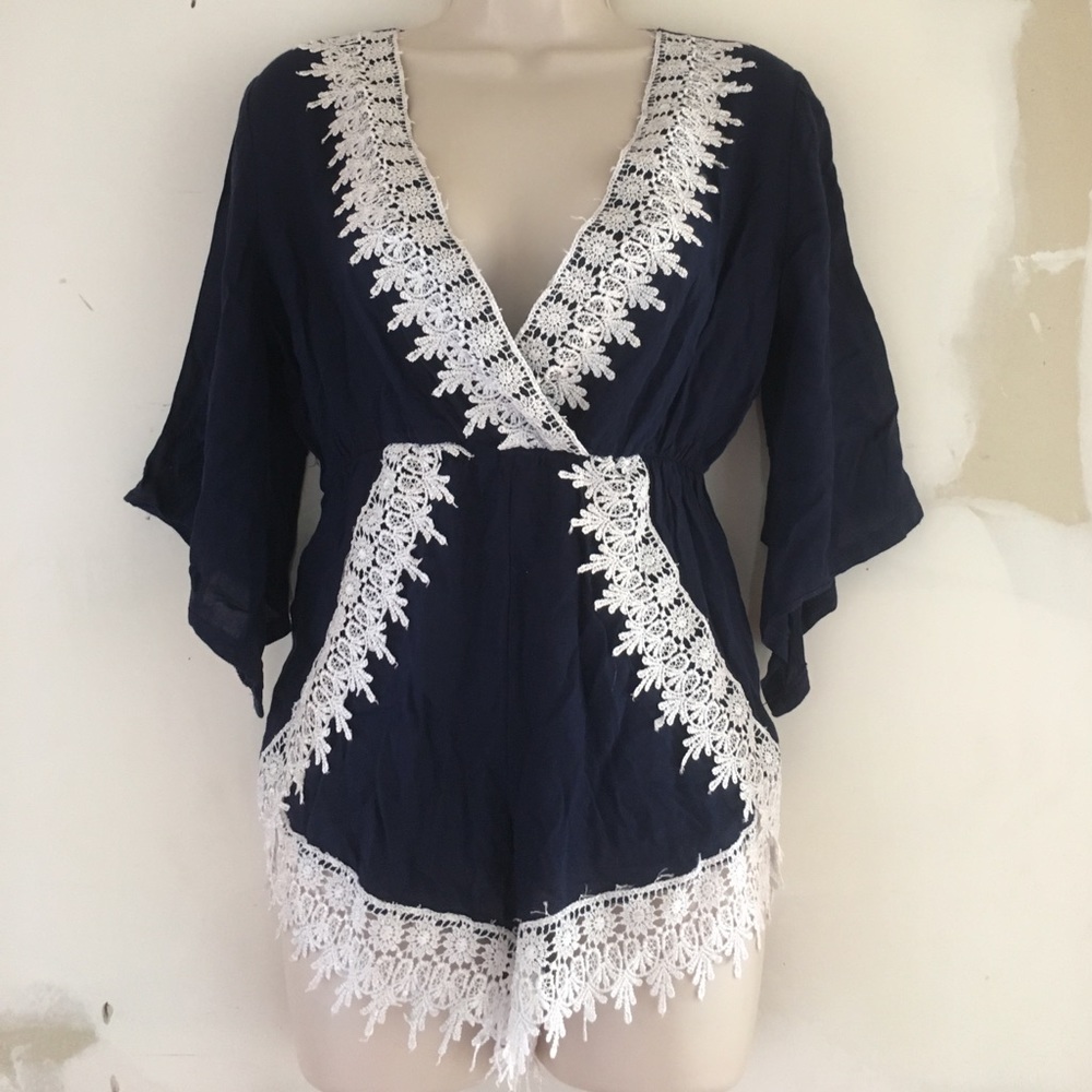 Sexy navy blue romper