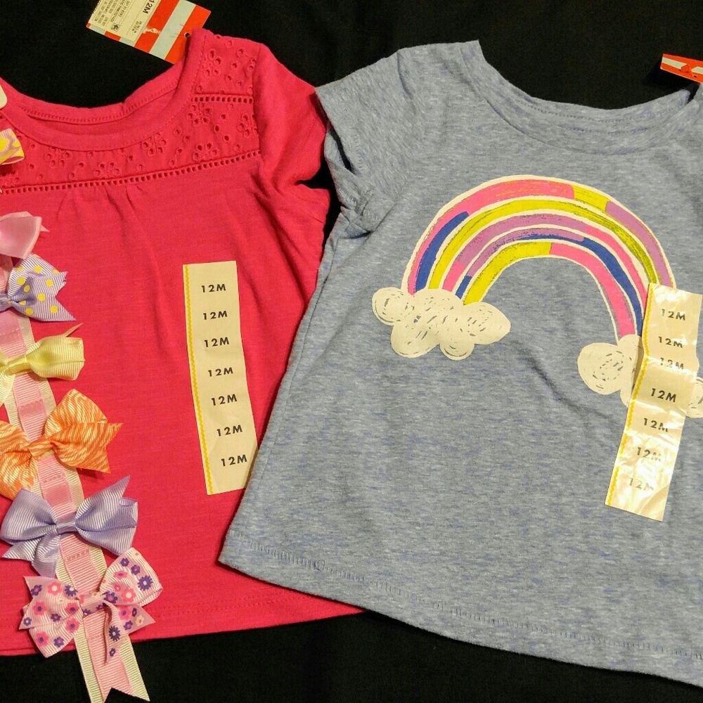 T-shirts with matching bowls size 12m
