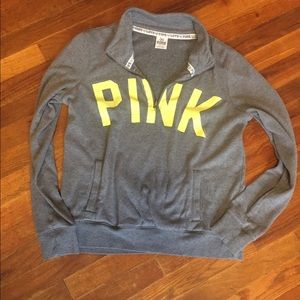 Pink 3/4 Zip Up Sweater