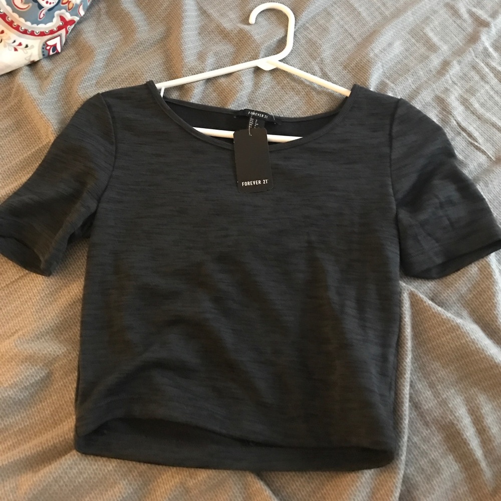 Gray Crop Top