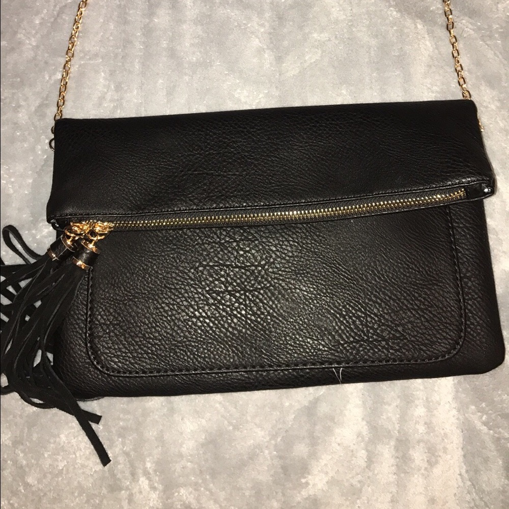 Fold Over Black Purse
