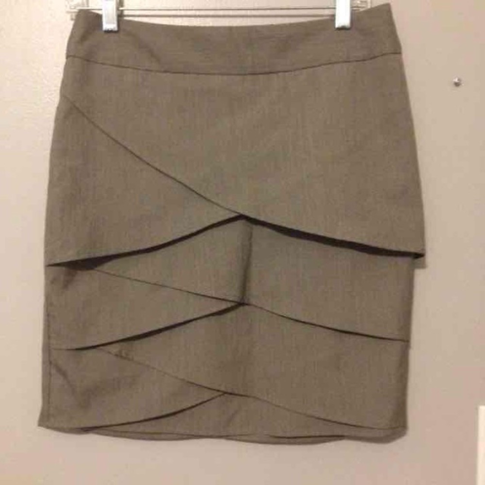 Tan skirt with fabric overlay size 9