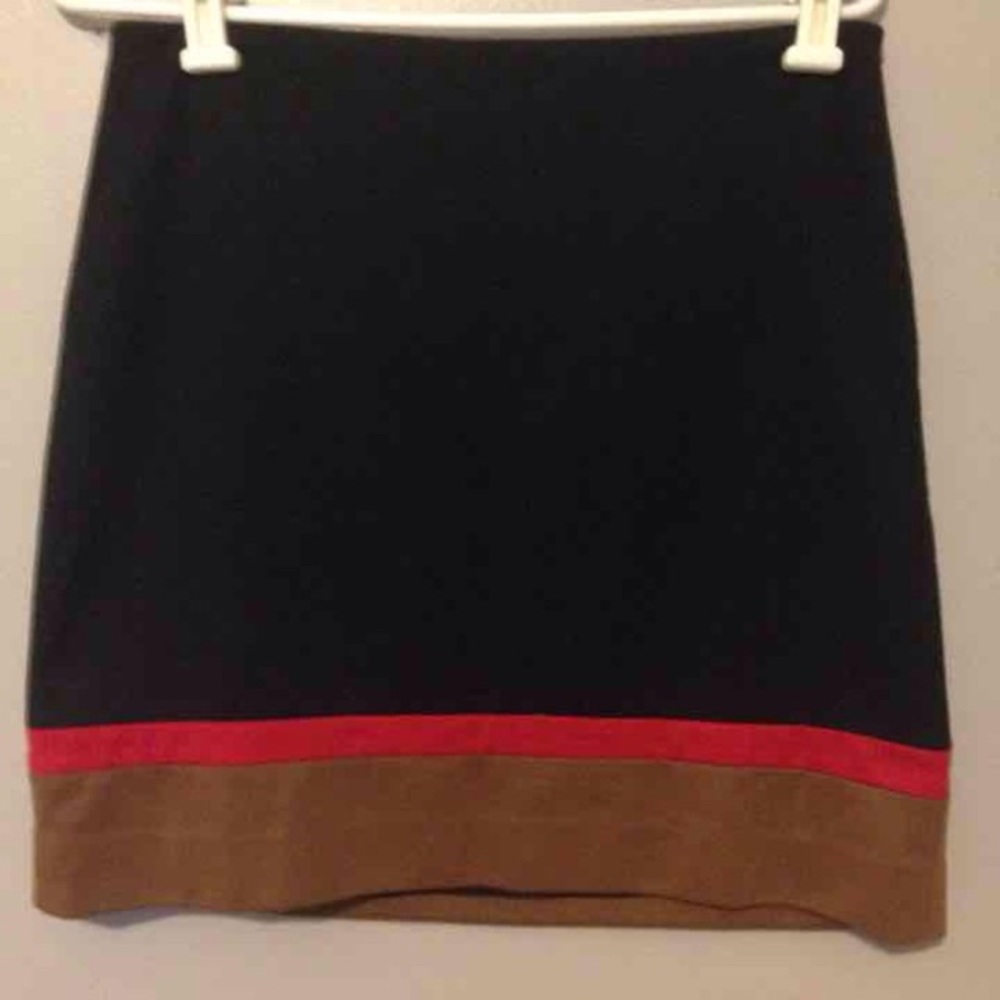 Ann Taylor Loft black skirt with colored trim sz 4