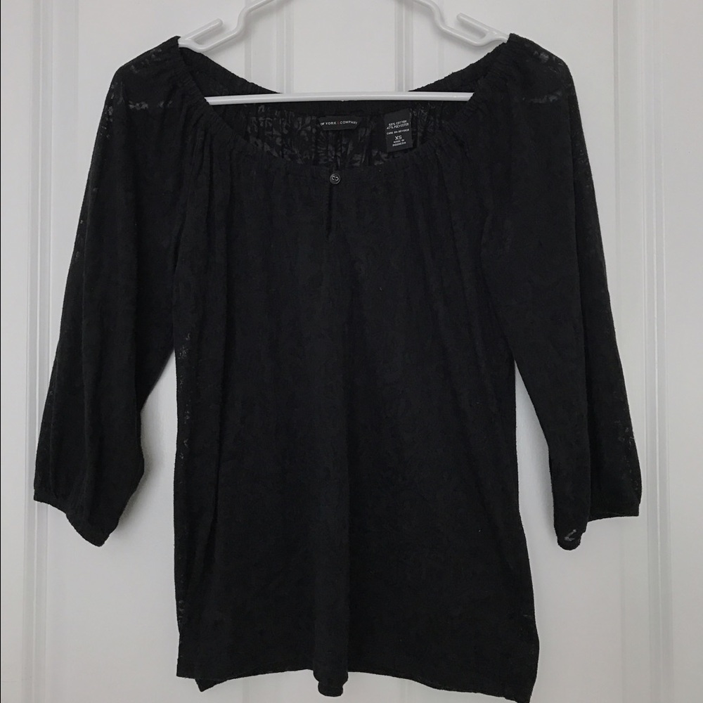 NY&Co. Black Patterned Blouse