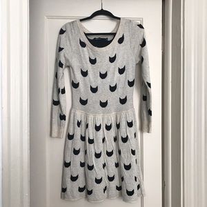 Dear Creatures Cat Print Sweater Dress