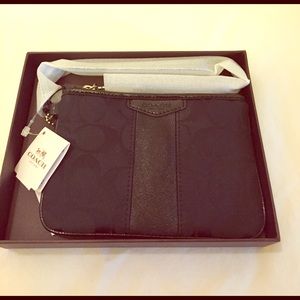 Coach Signature black wristlet