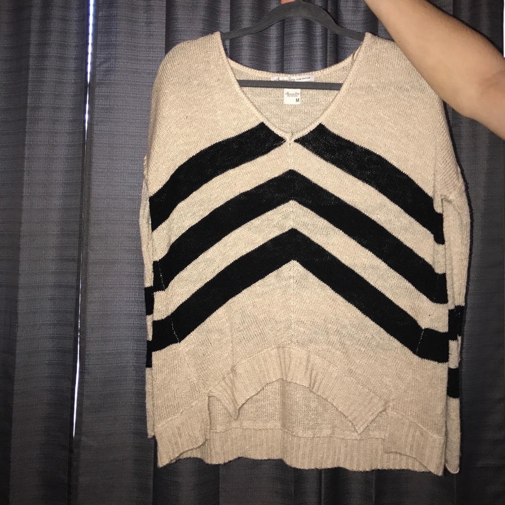 Cream and black striped sweater