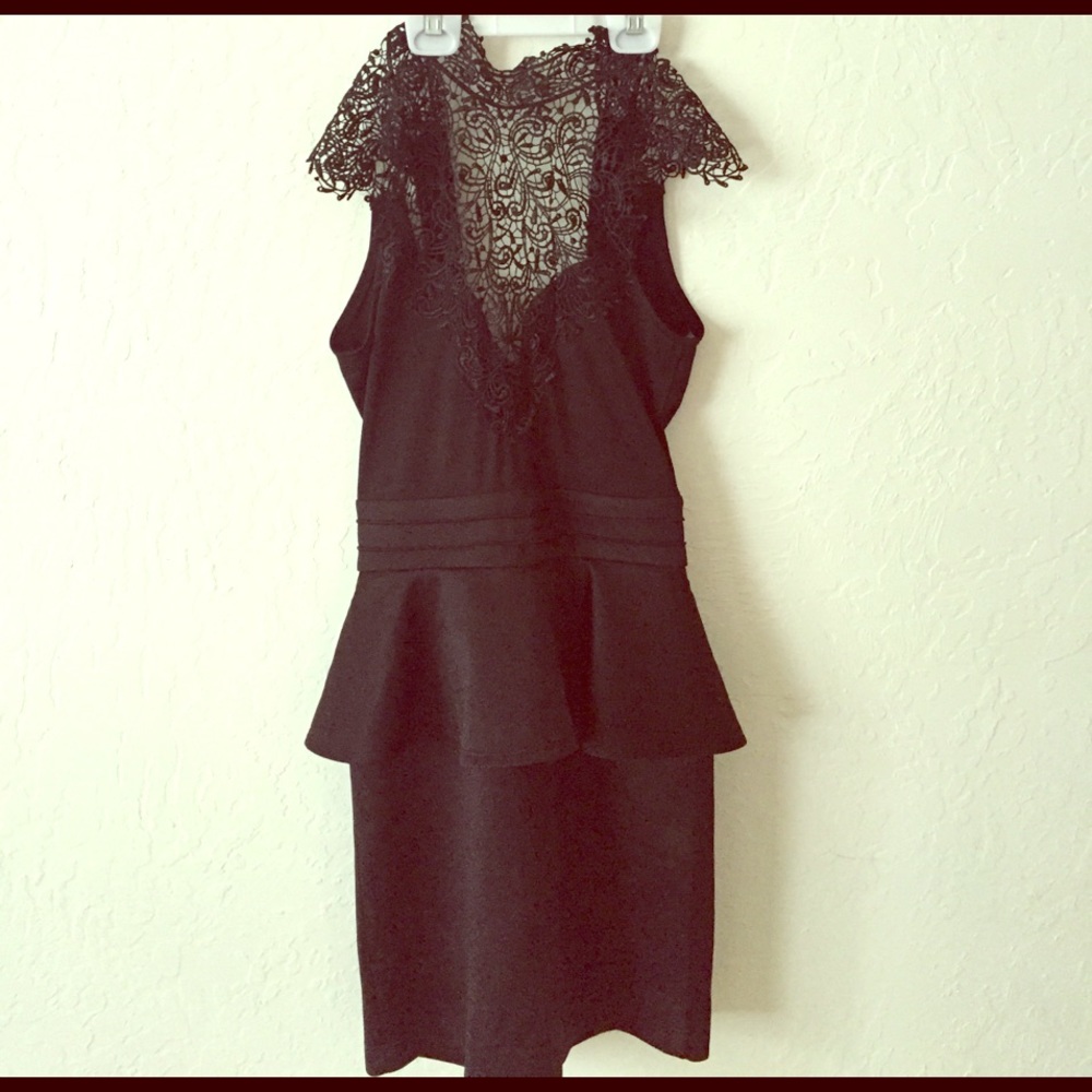 Black peplum dress