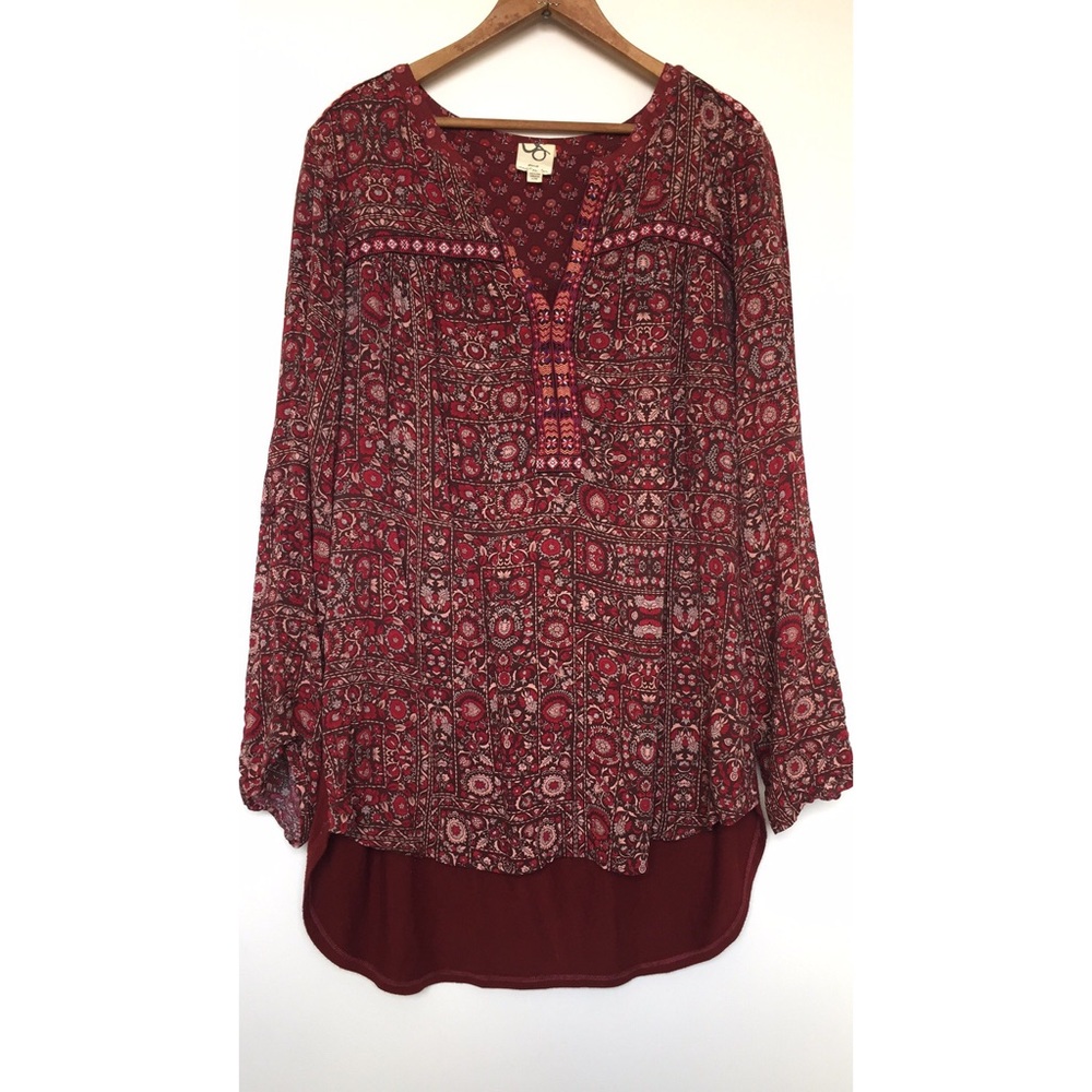 Anthropologie Floral Tunic Shirt