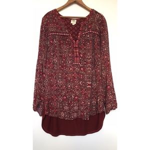 Anthropologie Floral Tunic Shirt