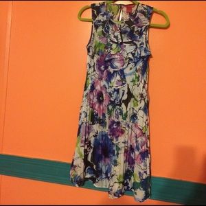 Ruffle top polyester floral dress