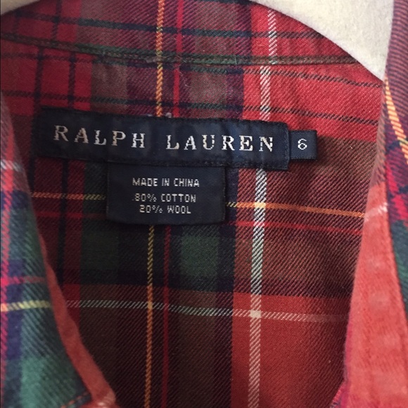 Ralph Lauren snap flannel. Fitted. Size 6 - Picture 2 of 4