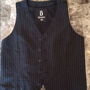 Black and white pin striped vest