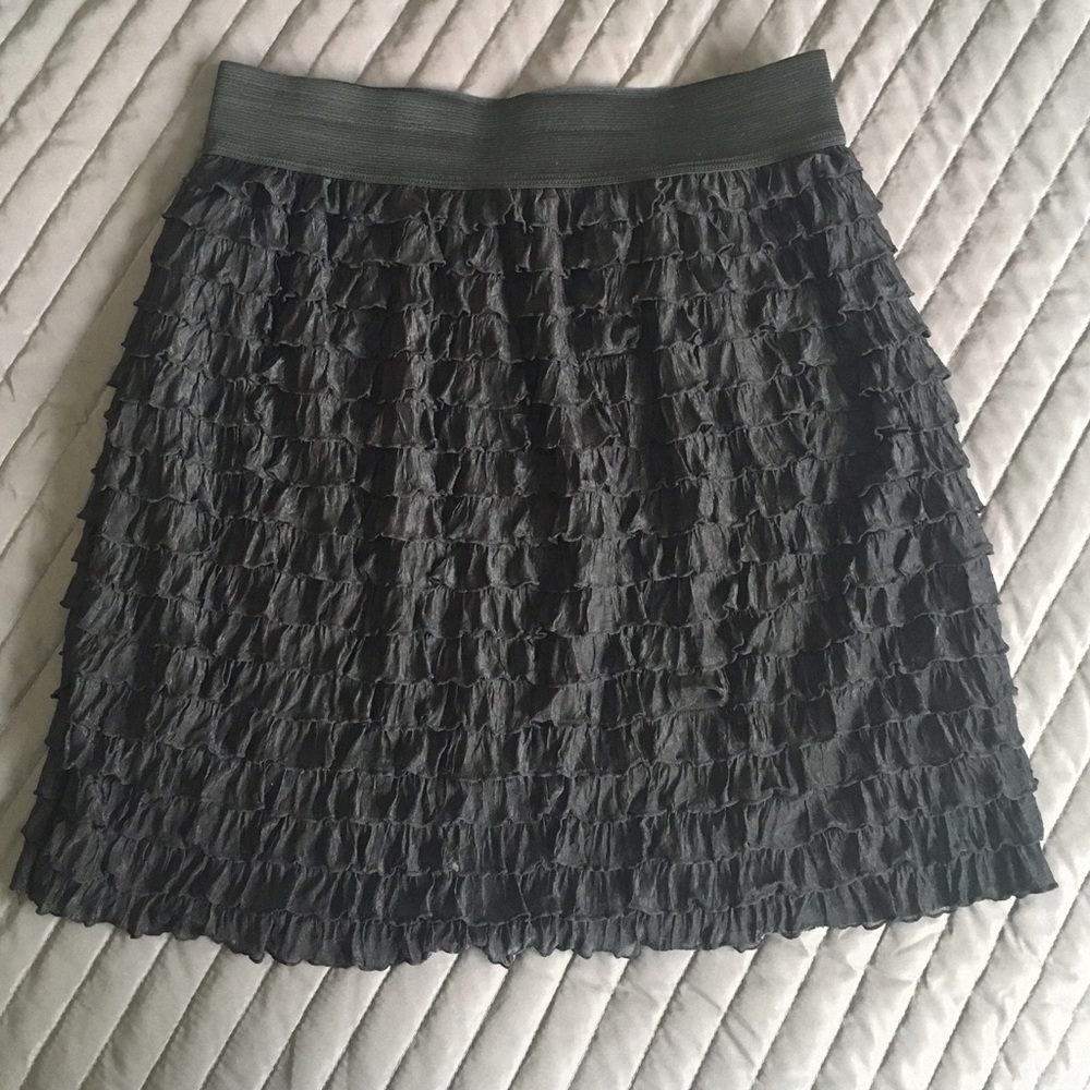Lush black ruffled skirt