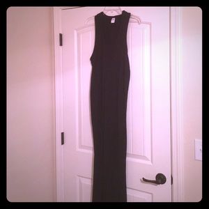 Black cotton maxi dress with racerback