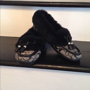 Coach signature shearling moccasin