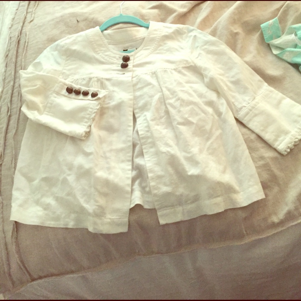 White cropped j crew jacket