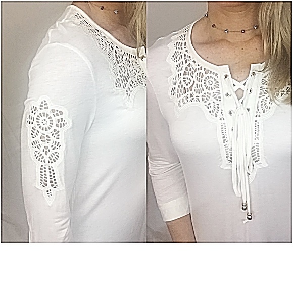 Lace Up Bohemian Chic Butter Soft  Flowy Tunic SM - Picture 6 of 8