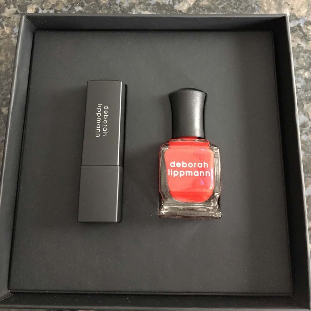 Deborah Lippmann lipstick nail polish gift set
