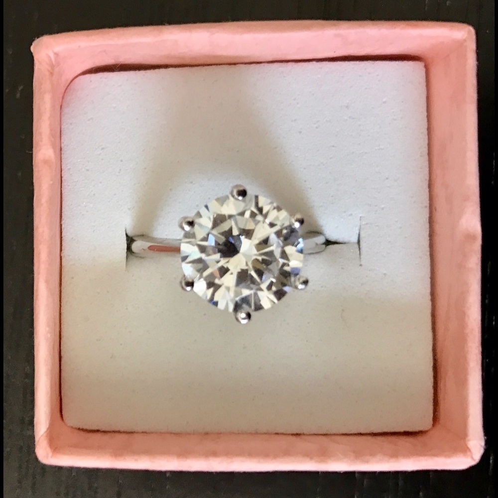 4 ct. lab created diamond engagement ring
