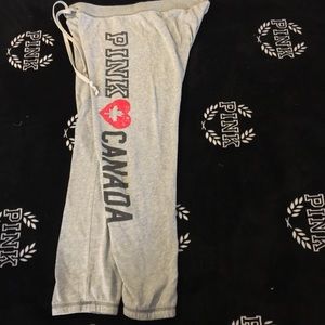 VS PINK MEDIUM I ❤ CANADA CAMPUS CROPPED SWEATPANT