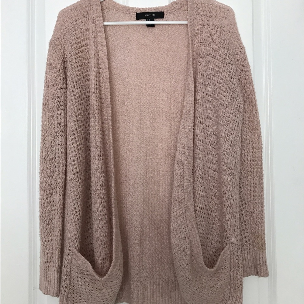 Forever 21 Pink Knit Cardigan