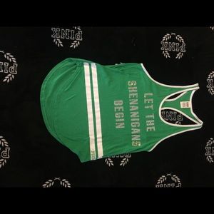 VS PINK SIZE MEDIUM ST PATTYS DAY TANK TOP W/BLING