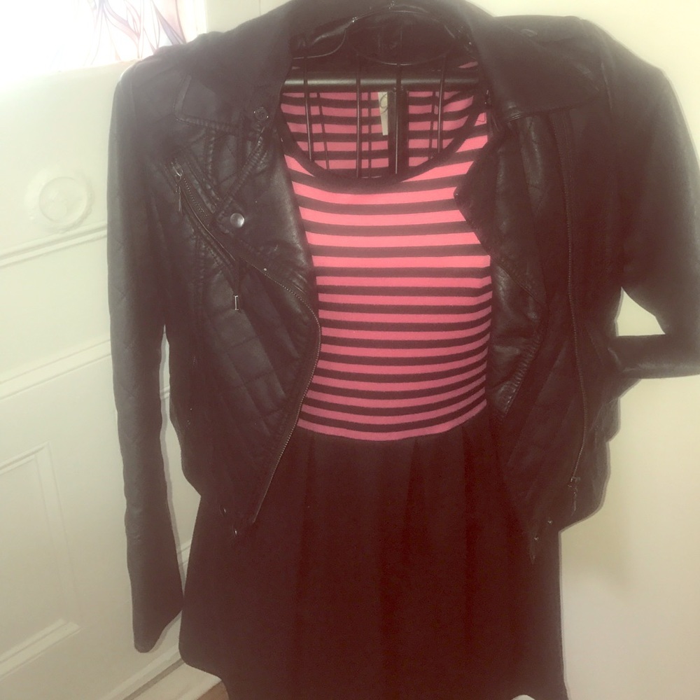 Black faux leather jacket