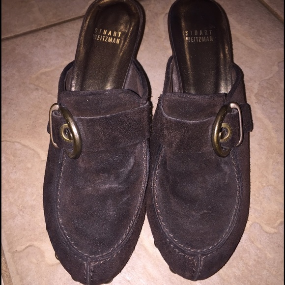 Stuart Weitzman Brown Suede Mules - Picture 3 of 5