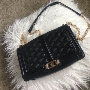 Rebecca Minkoff Love crossbody black/gold quilted