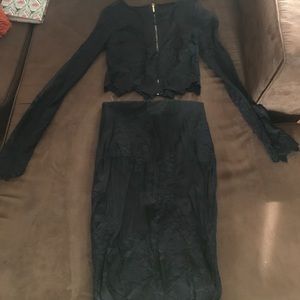 Two piece mesh pencil skirt w. Matching top