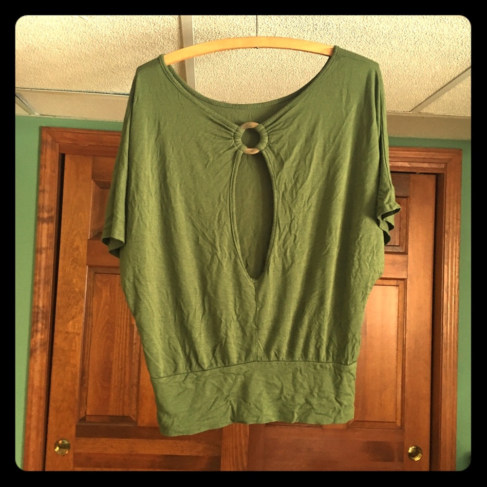 Green flowing top with embellished back