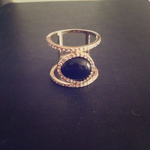 Charming Charlie Black and Gold ring