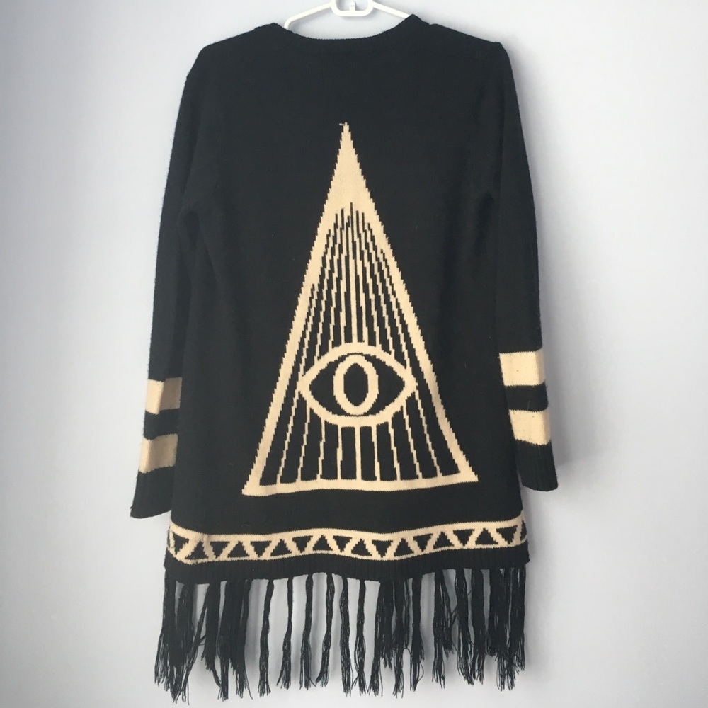 Lira all-seeing eye fringe cardigan