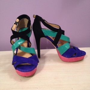 Colorblocked Party Heels