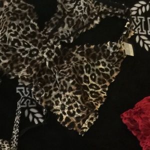 Cheetah unlined halter BRALETTE