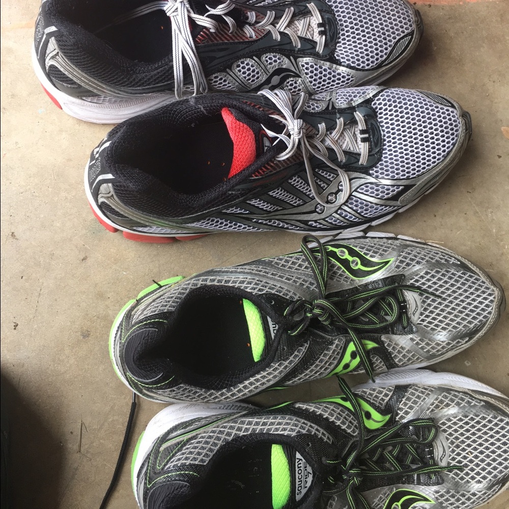 Saucony ride 6&7 set of men's shoes sz 14