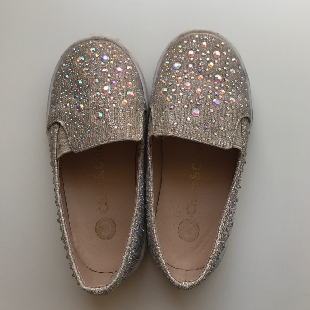 Girls rhinestone slip-on shoes