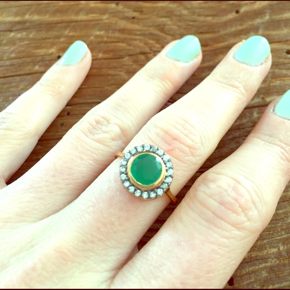 Stella & Dot Emerald Suzanne cocktail ring