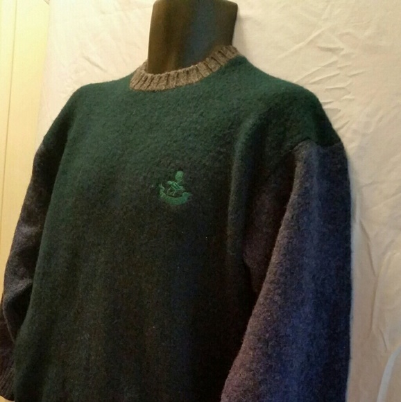 Black Green Facconable Mens Large Pullover Sweater -- Final Price - Picture 6 of 6