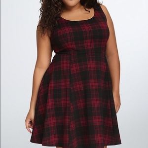 Torrid Size 1 Black and Red Plaid Dress