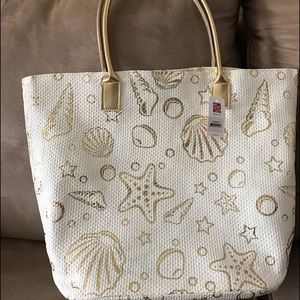 Gold seashell tote