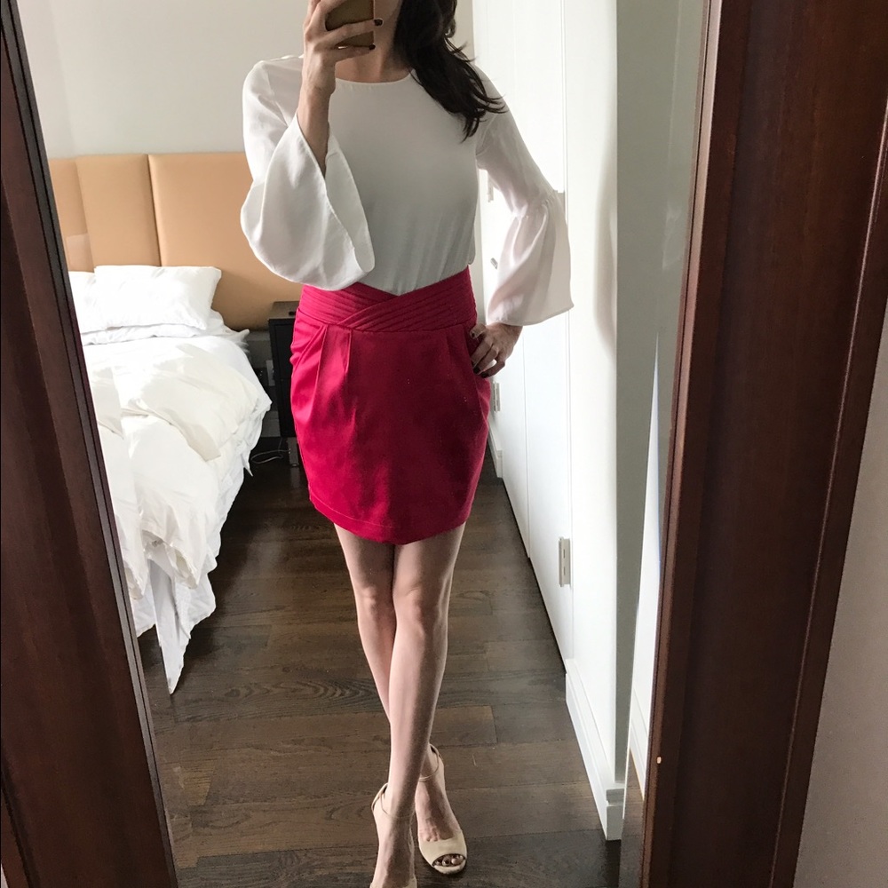 Luxe pink satiny skirt