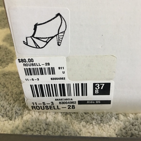 Brown Leather Open toe heels - Picture 3 of 4