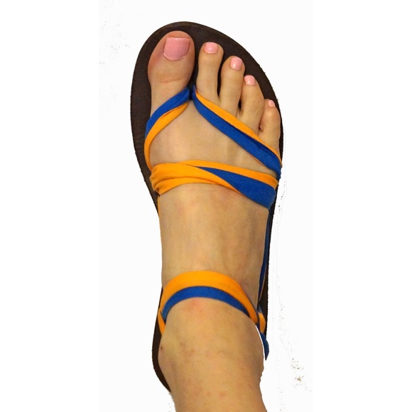 Sseko Designs 2-sided Ribbons in Blue and Orange - Picture 2 of 3