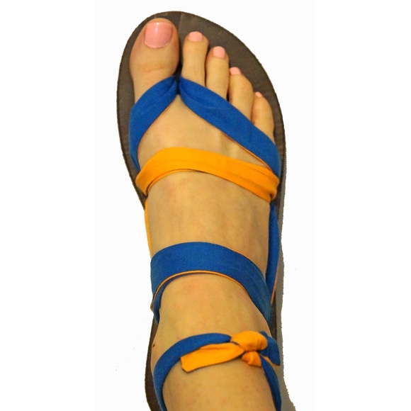 Sseko Designs 2-sided Ribbons in Blue and Orange - Picture 3 of 3