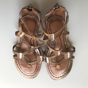 Toddler girls gold gladiator sandals