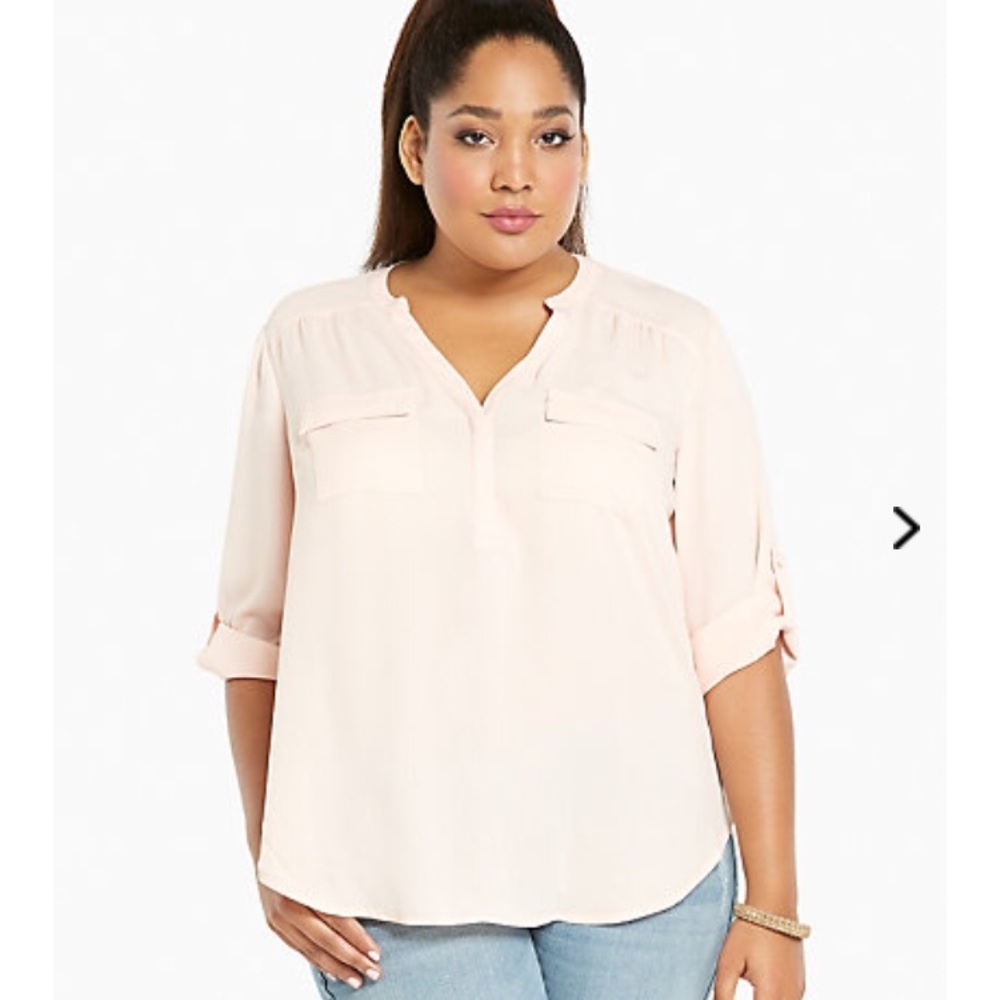 Torrid Size 1 Blush 3/4 Blouse
