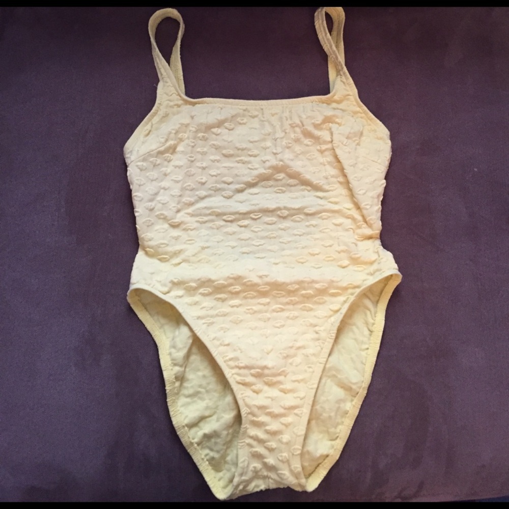 High Cut, Low Back Yellow Swimsuit