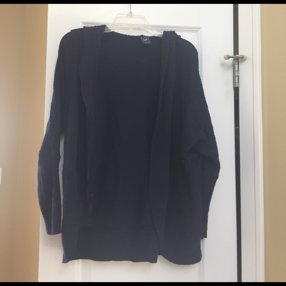 GAP navy blue cardigan with hood